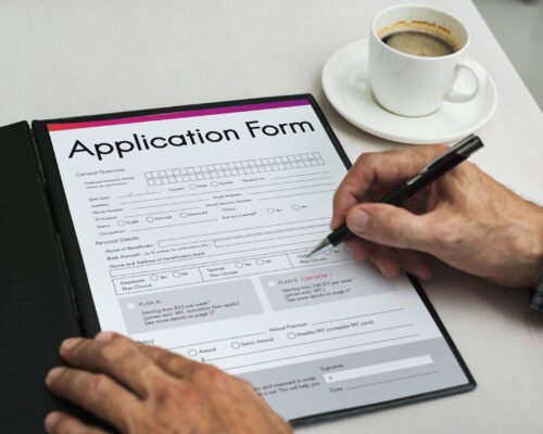 Application Form Document Page Concept